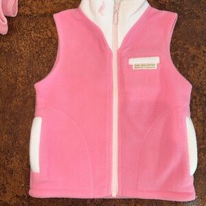 The Beaufort Bonnet Company Pink and White Fleece Vest